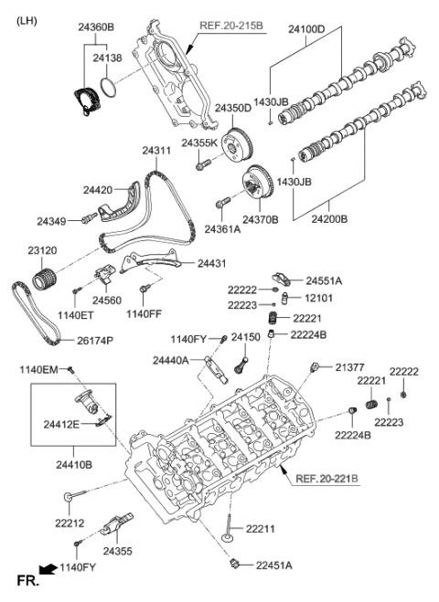 2009 Hyundai Elantra Touring  Camshaft Assembly-Intake, LH Diagram for 241003FAA0