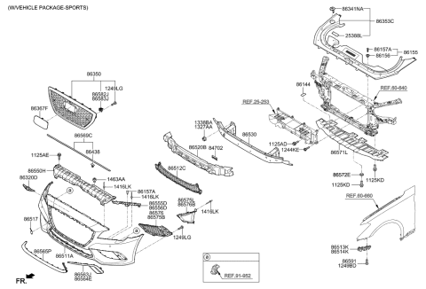 2008 Hyundai Elantra Touring Air Duct-Front Bumper, LH Diagram for 86573B1800