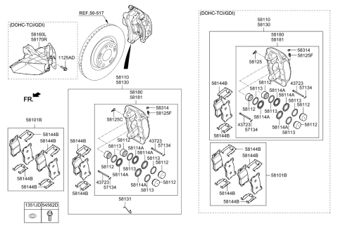 2019 Hyundai Elantra GT  Brake Assembly-Front, LH Diagram for 58110B1330