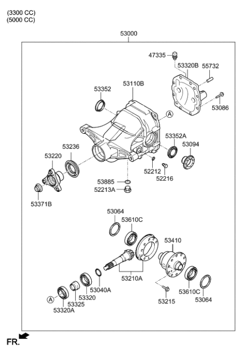2019 Hyundai Elantra GT  Carrier Assembly Diagram for 5301047400
