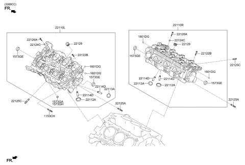 2009 Hyundai Elantra Touring  Head Sub Assembly-Cylinder, LH Diagram for 541G53LA0A