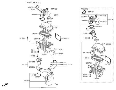 2017 Hyundai Genesis G80  Duct "B"-Air Diagram for 282121G000