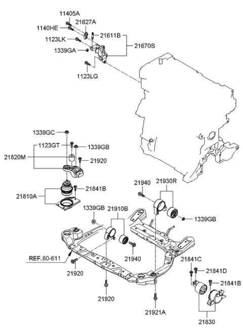 2018 Hyundai Genesis G80  Bolt Diagram for 218411E001