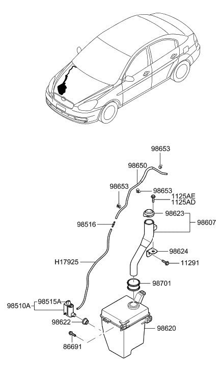 2019 Hyundai Genesis G70  Screw Diagram for 25623FD020