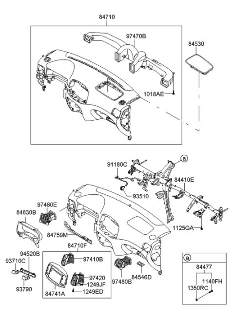 2017 Hyundai Genesis G80  Cover-Gear Box Lamp Diagram for 845121E300