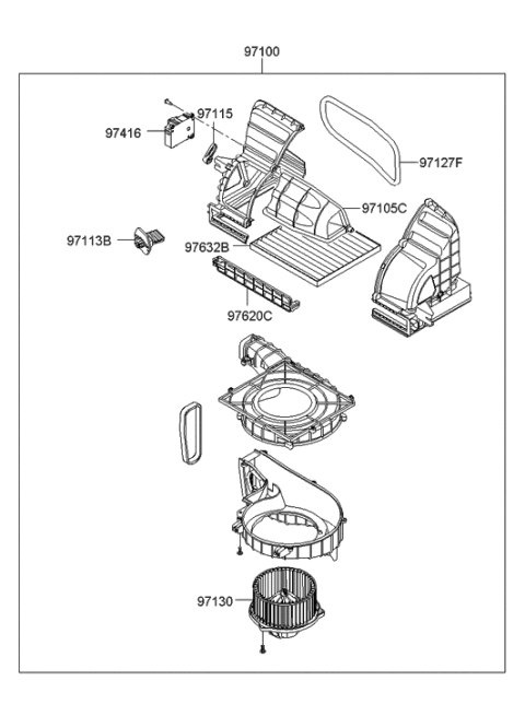 2019 Hyundai Genesis G80 Resistor Diagram for 970351C000