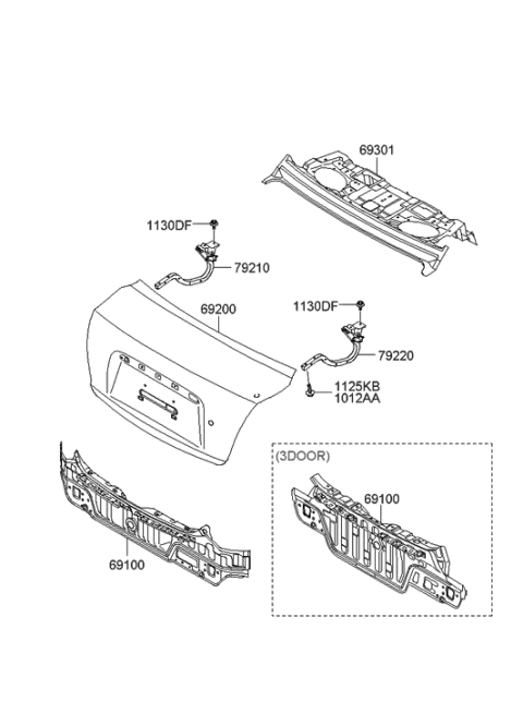 2018 Hyundai Genesis G80 Hinge Assembly-Trunk Lid, LH Diagram for 792101E000