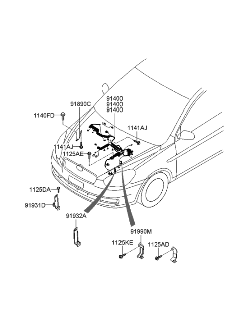 2019 Hyundai Genesis G70  Wiring Assembly-Earth Diagram for 918301E010
