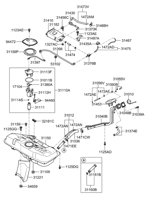 2017 Hyundai Genesis G80  Holder Diagram for 313611G000