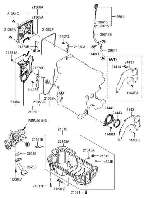 2018 Hyundai Genesis G80 Pan Assembly-Engine Oil Diagram for 2151026601