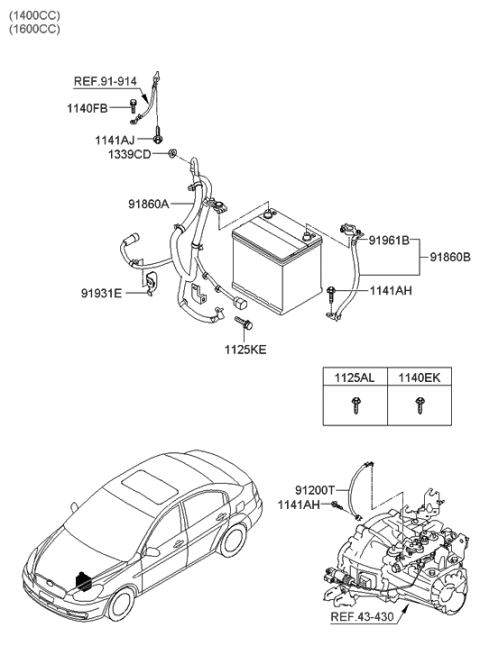 2019 Hyundai Genesis G70  Teminal-Wiring Diagram for 919611E720
