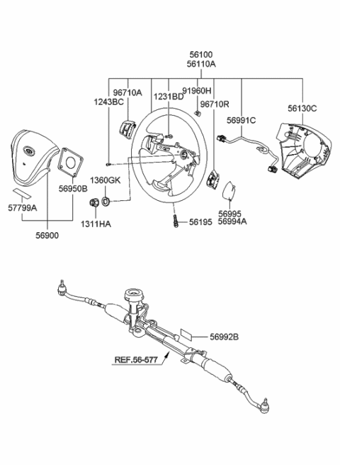 2019 Hyundai Genesis G70  Bolt-Module Mounting Diagram for 561951C000
