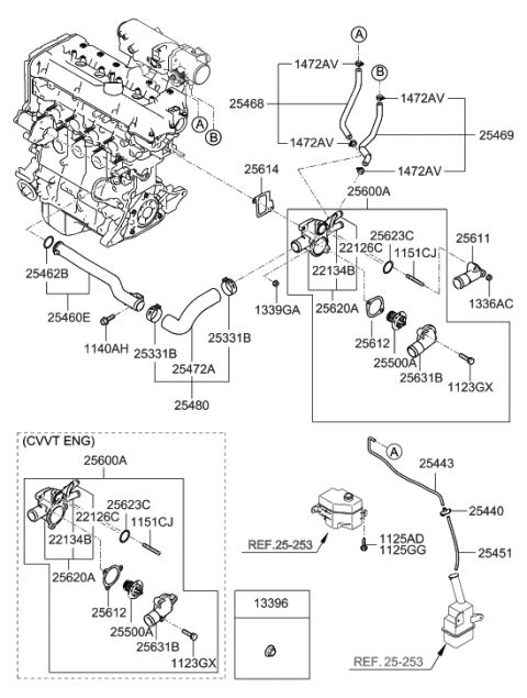 2018 Hyundai Genesis G90  Housing Assembly-THERMOSTAT Diagram for 2562026845