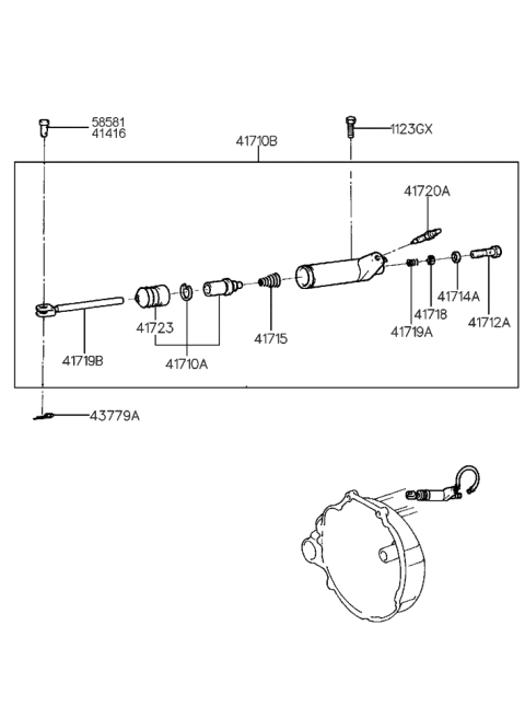 2007 Hyundai Sonata  Cylinder Assembly-Clutch Release Diagram for 4171028000