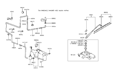 2001 Hyundai Accent  Check Valve Assembly-Washer Diagram for 9888634000