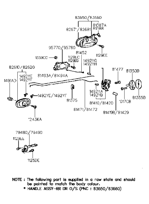 2005 Hyundai Sonata  Actuator Assembly-Rear Door, RH Diagram for 9578029000