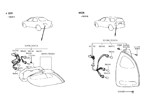 2001 Hyundai Accent  Retainer-Boss Mounting Diagram for 9240829600
