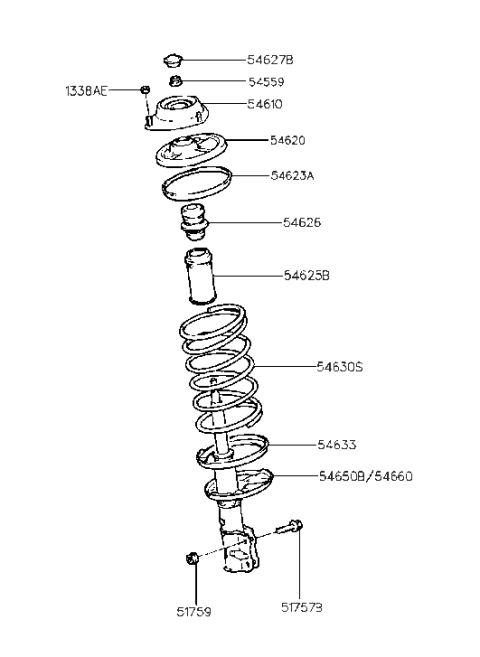 2007 Hyundai Sonata Strut Assembly, Front, Left Diagram for 5465129100