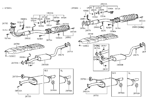 2005 Hyundai Sonata  Stud Diagram for 2853222030