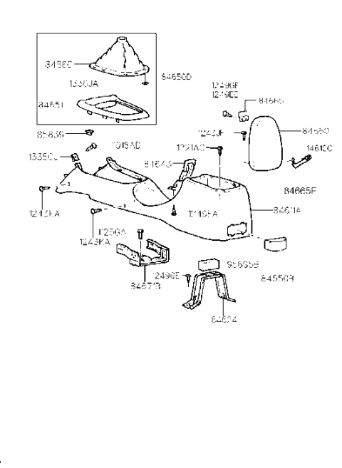 2008 Hyundai Sonata Cover Assembly-Console Upper Diagram for 8465029000CA