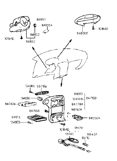 2009 Hyundai Sonata  Steering Column Lower Shroud Diagram for 8485229500