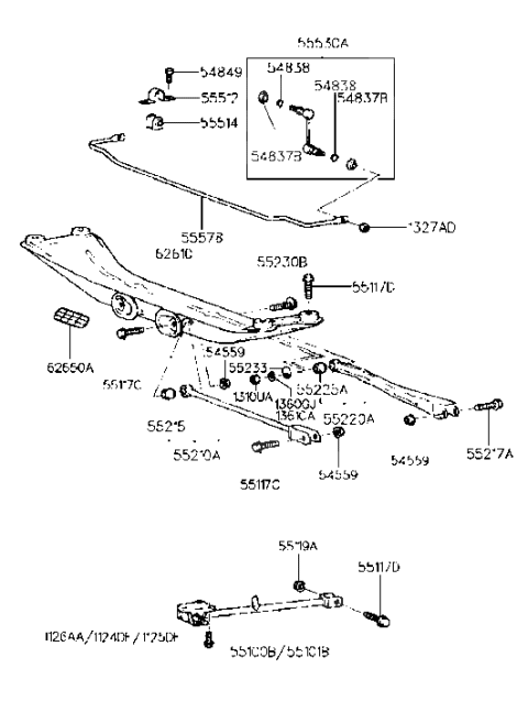 2007 Hyundai Sonata  Link Assembly-Rear Stabilizer Diagram for 5553029500