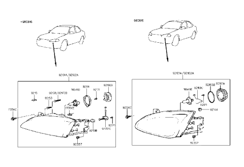 2007 Hyundai Sonata  Bulb-Halogen Diagram for 1864960556