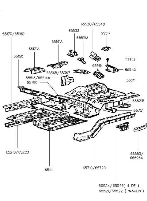 2005 Hyundai Sonata Bracket Assembly-Spare Tire Mounting Diagram for 6551529000