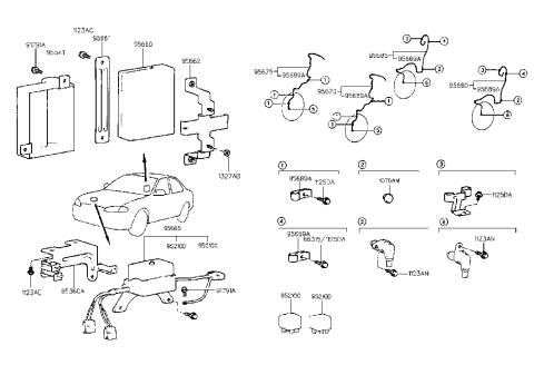 2007 Hyundai Sonata  Sensor-Abs Rear Wheel , LH Diagram for 9568029000