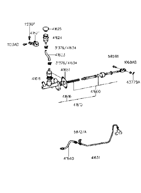 2009 Hyundai Sonata  Cylinder Kit-Clutch Master Diagram for 4166022A00