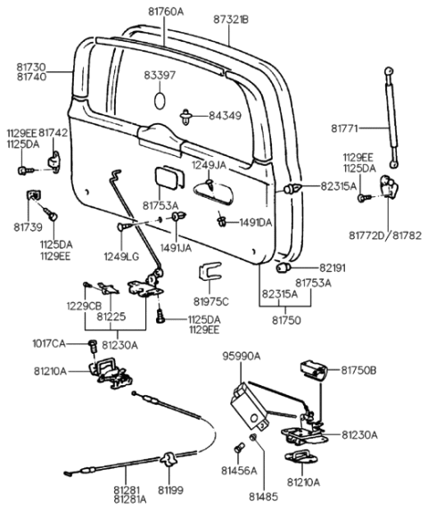 2007 Hyundai Sonata Trim Assembly-Tail Gate Side LH Diagram for 8173029200FK