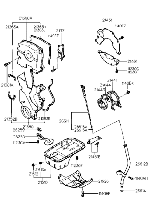 2005 Hyundai Sonata  Case-Oil Seal, Rear Diagram for 2144123000