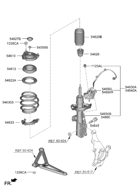 1994 Hyundai Elantra  INSULATOR ASSY-STRUT Diagram for 54610I3000