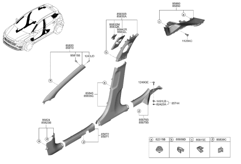 1994 Hyundai Elantra Knob-Height Adjuster, RH Diagram for 85844J9000TRY