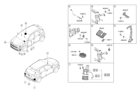 1995 Hyundai Elantra ANTENNA ASSY-SMARTKEY Diagram for 95460J9100