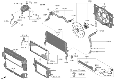 1994 Hyundai Elantra  HOSE ASSY-RADIATOR, LWR Diagram for 25415I3000