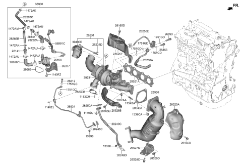 1995 Hyundai Elantra Snap-Ring Diagram for 282312G411