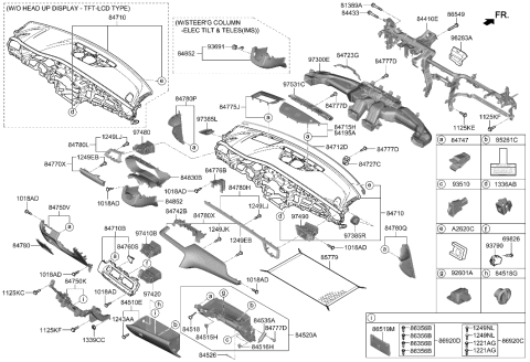 2013 Hyundai Sonata Hybrid  Net Assembly-Luggage Floor Diagram for 85790G9200NNB