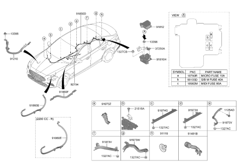 2013 Hyundai Sonata Hybrid Grommet Diagram for 919803M010