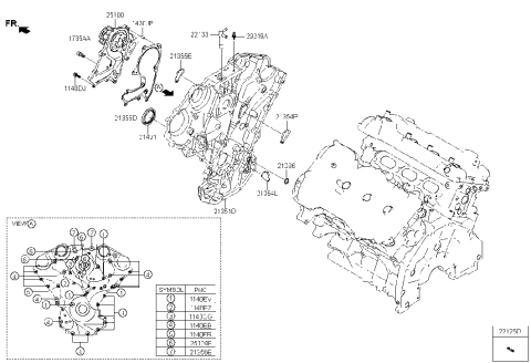 2013 Hyundai Sonata Hybrid  Cover-Timing Chain, Ff Diagram for 213513L100