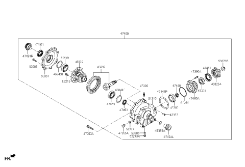 2005 Hyundai Azera  Bolt-Hexagon Diagram for 243622E700