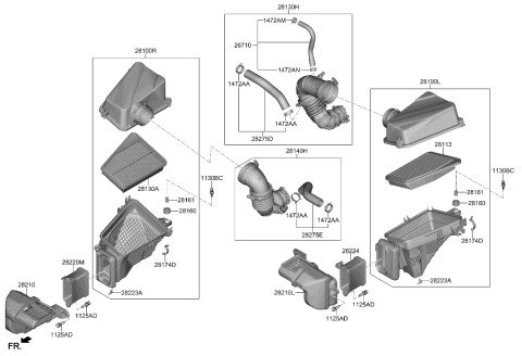 2013 Hyundai Sonata Hybrid Clip-Hose Diagram for 1472018906S