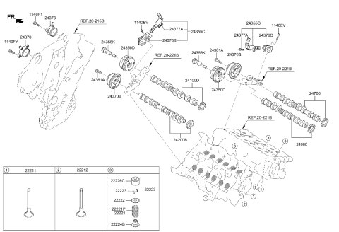 2005 Hyundai Azera  Oil Control Valve Exhaust, LH Diagram for 243603CAA2