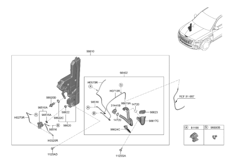 2011 Hyundai Azera Grommet-Washer Hose Diagram for 98893C5000