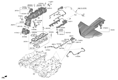 2012 Hyundai Azera  Gasket-Etc Diagram for 283122T000