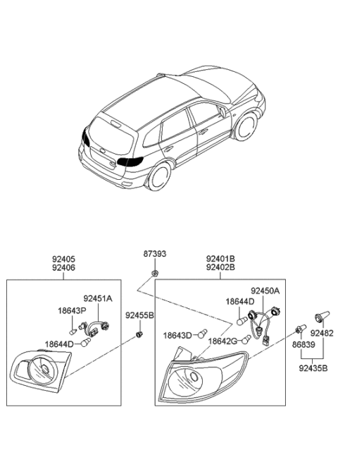 2010 Hyundai Sonata Bulb Diagram for 1864427088L