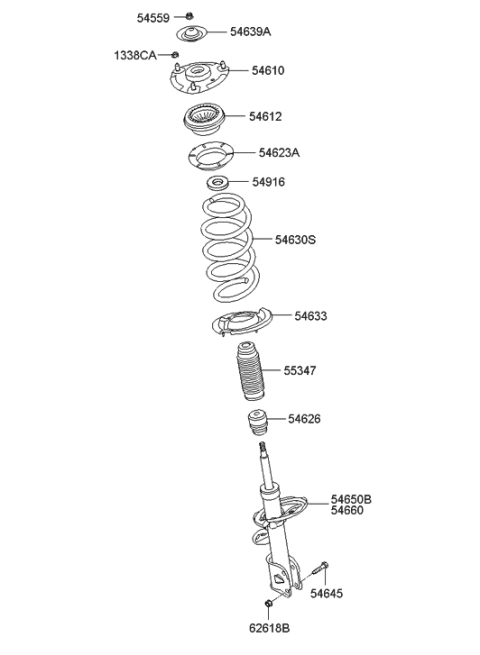 2010 Hyundai Sonata  Spring-Front Diagram for 546300W500