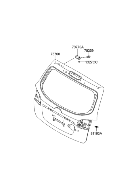 2010 Hyundai Sonata  Hinge Assembly-Tail Gate Diagram for 7971026001
