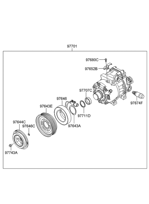 2011 Hyundai Sonata  PULLEY Assembly-Air Conditioning Compressor Diagram for 976431U200