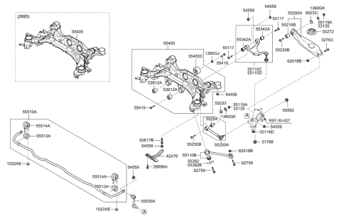 2010 Hyundai Sonata  Bar Assembly-Rear Stabilizer Diagram for 555102P000